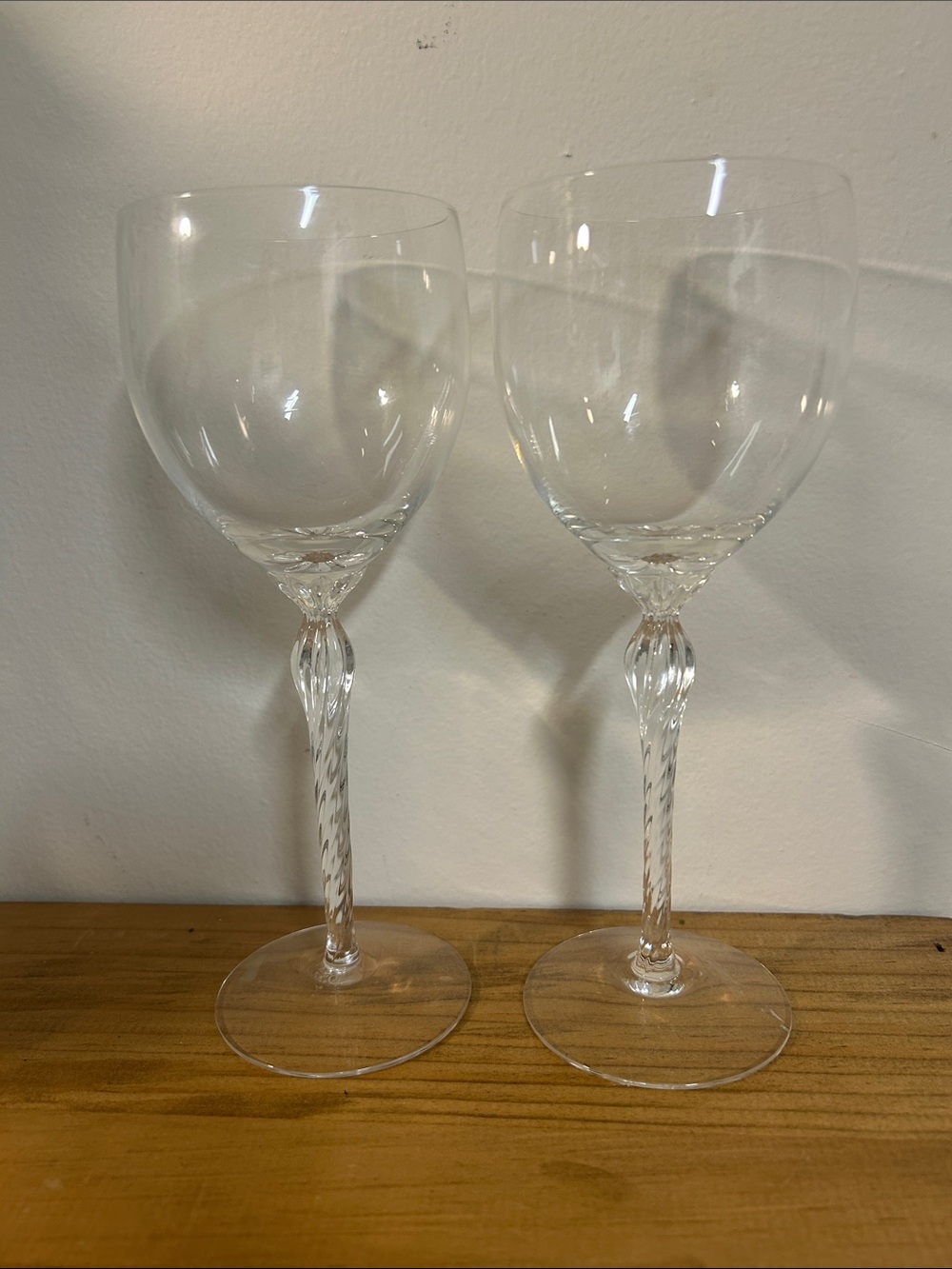 Lenox Clear Twisted Stem Wine Glasses - Pair